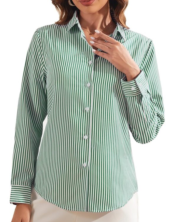 Trendy Ladies Striped Shirt - Mint