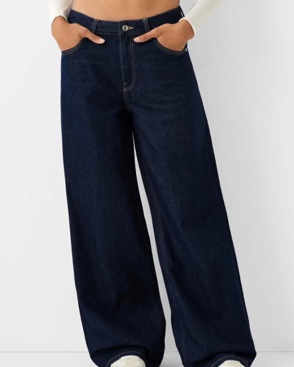 Bershka High Waist Wide Leg Jeans